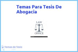 Tesis de Abogacia: Ejemplos y temas TFG TFM