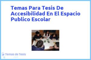 Tesis de Accesibilidad En El Espacio Publico Escolar: Ejemplos y temas TFG TFM
