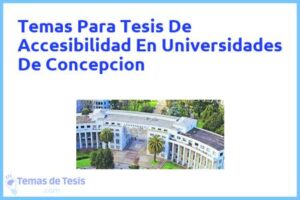 Tesis de Accesibilidad En Universidades De Concepcion: Ejemplos y temas TFG TFM