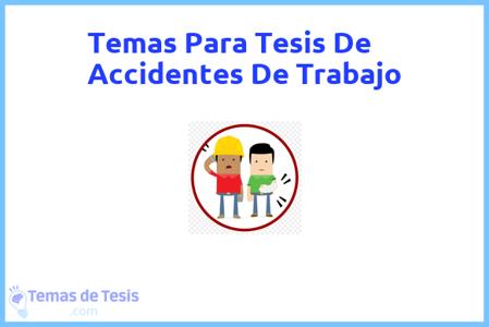 Tesis de Accidentes De Trabajo: Ejemplos y temas TFG TFM