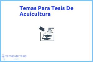 Tesis de Acuicultura: Ejemplos y temas TFG TFM