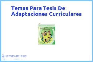 Tesis de Adaptaciones Curriculares: Ejemplos y temas TFG TFM