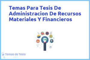 Tesis de Administracion De Recursos Materiales Y Financieros: Ejemplos y temas TFG TFM