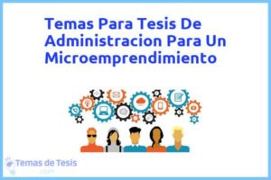 Tesis de Administracion Para Un Microemprendimiento: Ejemplos y temas TFG TFM