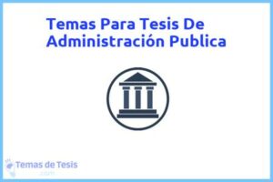 Tesis de Administración Publica: Ejemplos y temas TFG TFM
