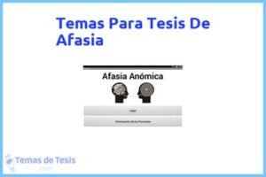 Tesis de Afasia: Ejemplos y temas TFG TFM
