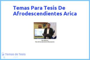 Tesis de Afrodescendientes Arica: Ejemplos y temas TFG TFM