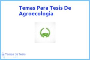 Tesis de Agroecologia: Ejemplos y temas TFG TFM
