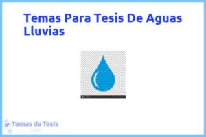 Tesis de Aguas Lluvias: Ejemplos y temas TFG TFM