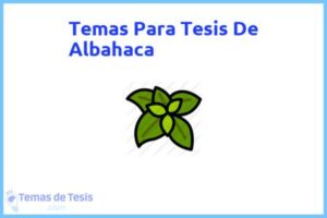 Tesis de Albahaca: Ejemplos y temas TFG TFM