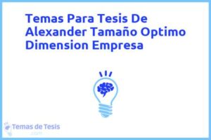 Tesis de Alexander Tamaño Optimo Dimension Empresa: Ejemplos y temas TFG TFM