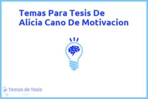 Tesis de Alicia Cano De Motivacion: Ejemplos y temas TFG TFM