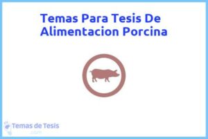 Tesis de Alimentacion Porcina: Ejemplos y temas TFG TFM