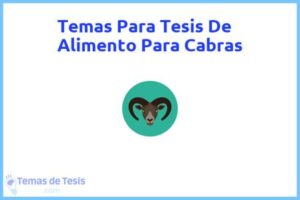Tesis de Alimento Para Cabras: Ejemplos y temas TFG TFM