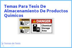 Tesis de Almacenamiento De Productos Quimicos: Ejemplos y temas TFG TFM
