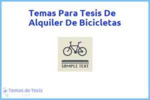 Tesis de Alquiler De Bicicletas: Ejemplos y temas TFG TFM