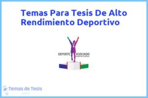 Tesis de Alto Rendimiento Deportivo: Ejemplos y temas TFG TFM