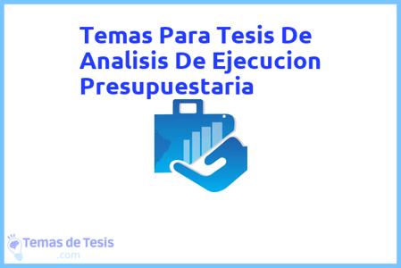 Tesis de Analisis De Ejecucion Presupuestaria: Ejemplos y temas TFG TFM