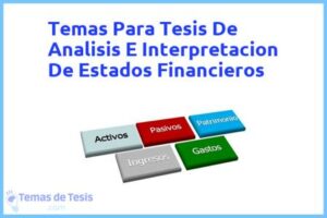 Tesis de Analisis E Interpretacion De Estados Financieros: Ejemplos y temas TFG TFM
