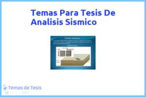 Tesis de Analisis Sismico: Ejemplos y temas TFG TFM