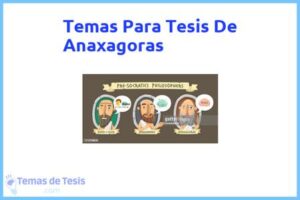 Tesis de Anaxagoras: Ejemplos y temas TFG TFM