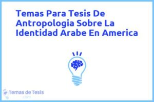 Tesis de Antropologia Sobre La Identidad Arabe En America: Ejemplos y temas TFG TFM