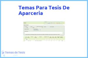 Tesis de Aparceria: Ejemplos y temas TFG TFM