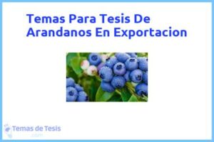 Tesis de Arandanos En Exportacion: Ejemplos y temas TFG TFM
