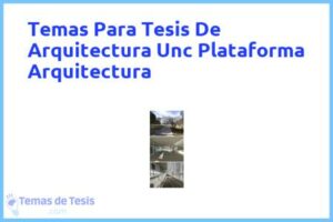 Tesis de Arquitectura Unc Plataforma Arquitectura: Ejemplos y temas TFG TFM