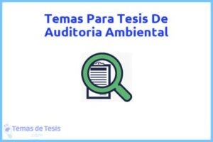Tesis de Auditoria Ambiental: Ejemplos y temas TFG TFM