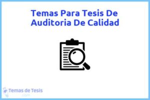 Tesis de Auditoria De Calidad: Ejemplos y temas TFG TFM