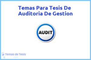 Tesis de Auditoria De Gestion: Ejemplos y temas TFG TFM
