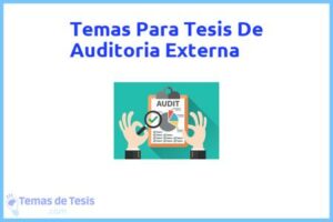 Tesis de Auditoria Externa: Ejemplos y temas TFG TFM