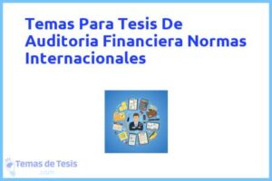 Tesis de Auditoria Financiera Normas Internacionales: Ejemplos y temas TFG TFM