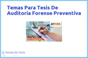 Tesis de Auditoria Forense Preventiva: Ejemplos y temas TFG TFM