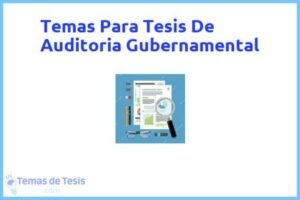 Tesis de Auditoria Gubernamental: Ejemplos y temas TFG TFM