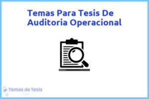 Tesis de Auditoria Operacional: Ejemplos y temas TFG TFM