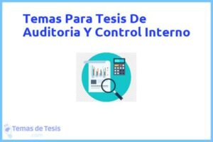 Tesis de Auditoria Y Control Interno: Ejemplos y temas TFG TFM