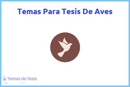 Tesis de Aves: Ejemplos y temas TFG TFM