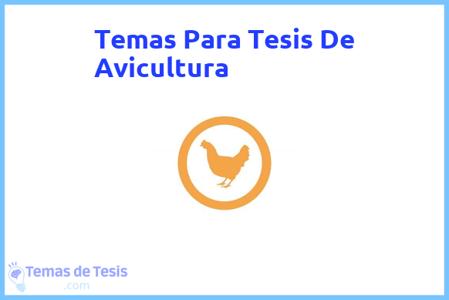 Tesis de Avicultura: Ejemplos y temas TFG TFM