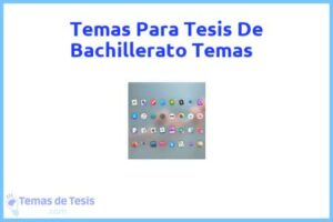 Tesis de Bachillerato Temas: Ejemplos y temas TFG TFM