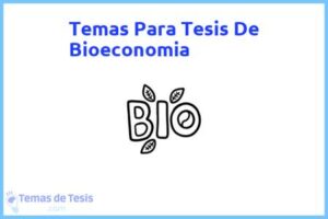 Tesis de Bioeconomia: Ejemplos y temas TFG TFM