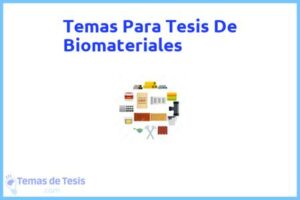 Tesis de Biomateriales: Ejemplos y temas TFG TFM