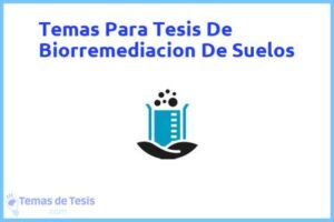 Tesis de Biorremediacion De Suelos: Ejemplos y temas TFG TFM