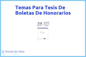 Tesis de Boletas De Honorarios: Ejemplos y temas TFG TFM