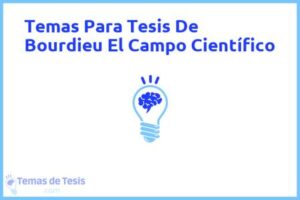 Tesis de Bourdieu El Campo Científico: Ejemplos y temas TFG TFM