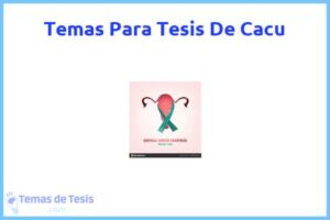 Tesis de Cacu: Ejemplos y temas TFG TFM