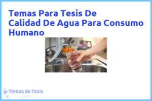 Tesis de Calidad De Agua Para Consumo Humano: Ejemplos y temas TFG TFM