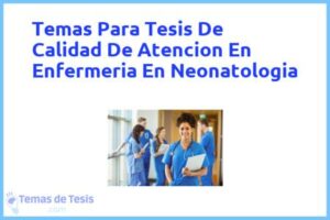Tesis de Calidad De Atencion En Enfermeria En Neonatologia: Ejemplos y temas TFG TFM