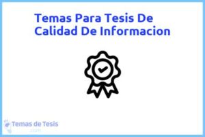 Tesis de Calidad De Informacion: Ejemplos y temas TFG TFM